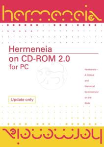 Hermeneia on CD-ROM 2.0 Upgrade
