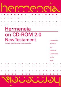 Hermeneia New Testament on CD-ROM